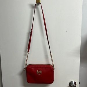 Michael Kors red Leather Crossbody Bag